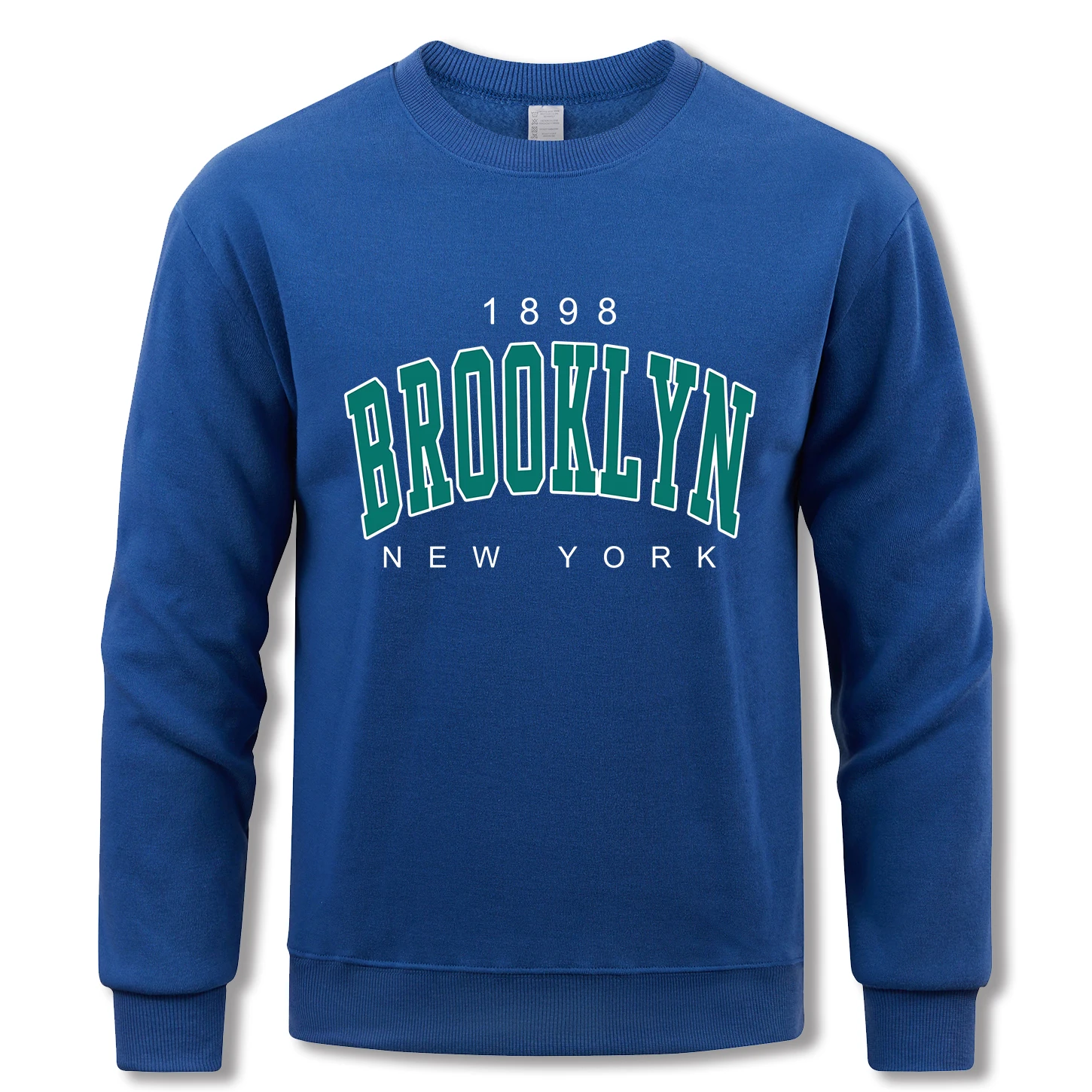 

1898 Brooklyn New York Толстовка для мужчин Ретро пуловеры с круглым вырезом Осенняя повседневная универсальная одежда унисекс Свободные с длинным рукавом