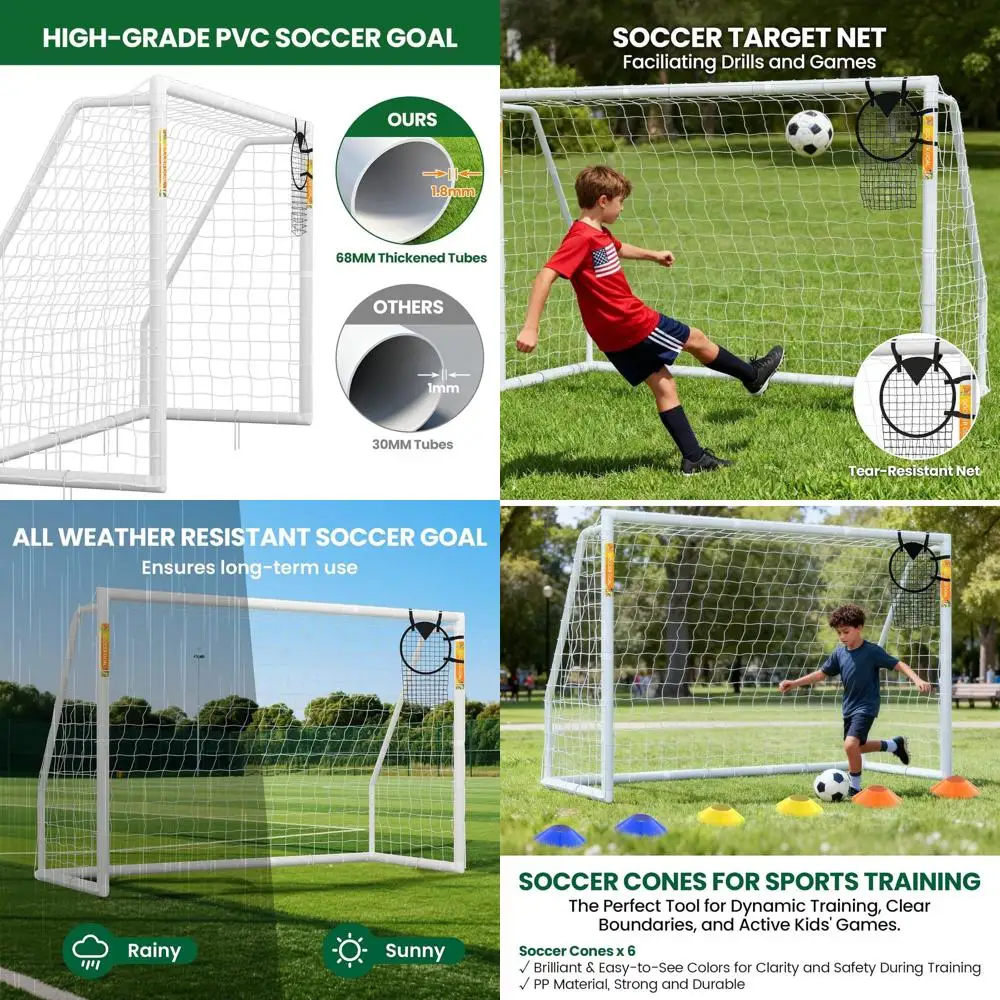 

Портативные всепогодные футбольные ворота для тренировок на заднем дворе: подходят для взрослых и молодежи