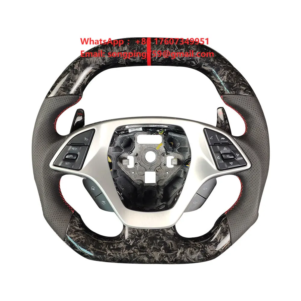 Forged Carbon Fiber Steering Wheel for Chevrolet Corvette C7 C6 C8 Car Steering Wheel Old to New Upgrade Customization