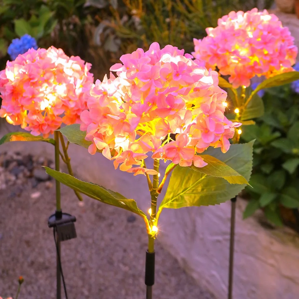 

LED Simulation Hydrangea Solar Ground Insert Light Outdoor Waterproof Garden Lawn Light Solar Garden Light