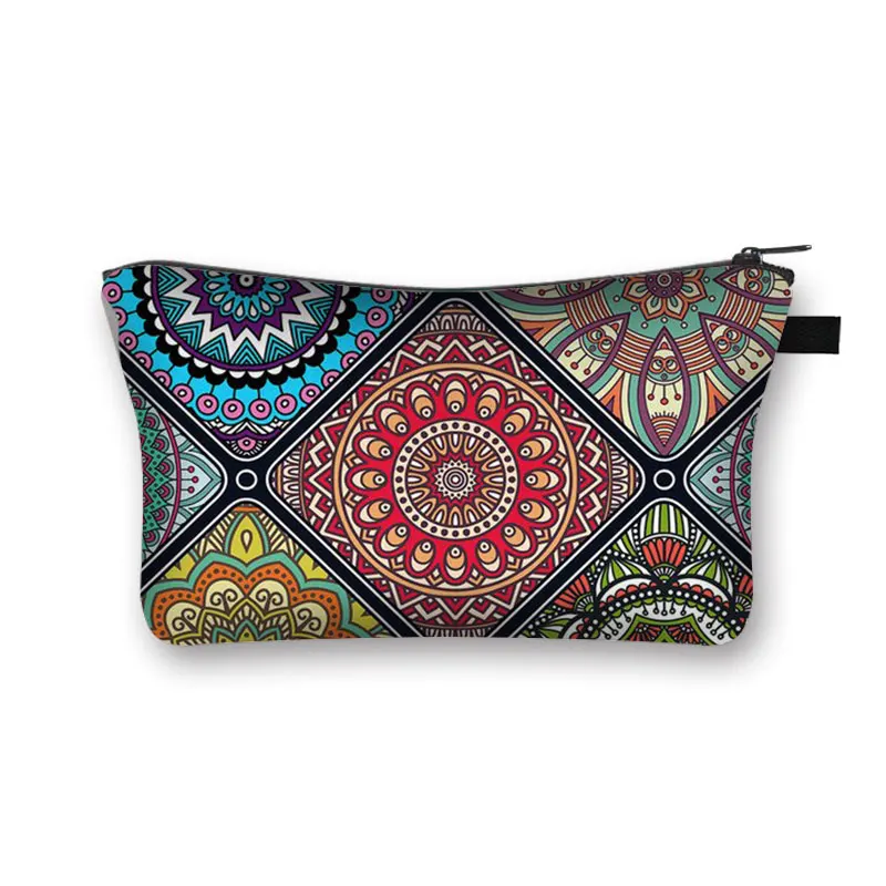 Vintage Mandala Pattern Multifunctional Cosmetic Bags Napkin Organizer Gothic Women Wallet indian floral Makeup Bag