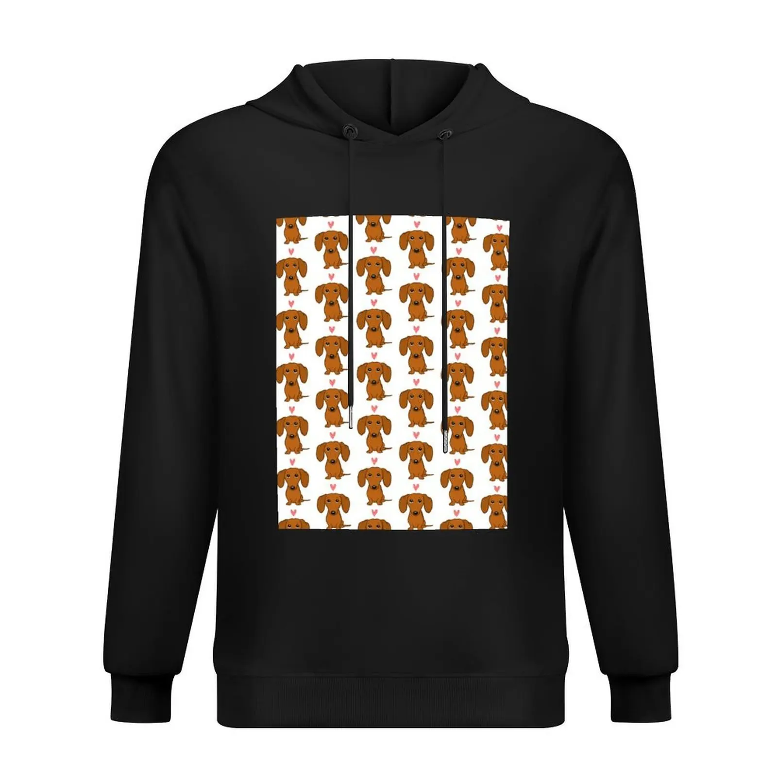 

Cute Cartoon Dachshund with Heart Hoodie aesthetic clothing men's clothing men's sweat-shirt japanese style big size hoodie