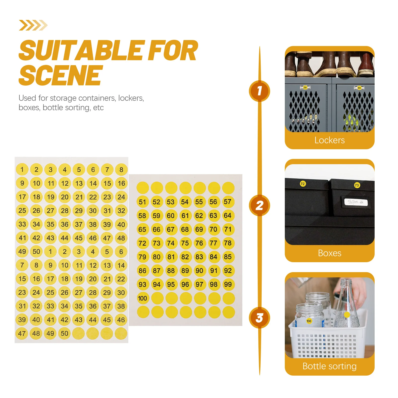 

10 Sheets Round Digital Number Stickers Multi-Function Adhesive Number Labels for Doors Lockers Gym Classification Organization