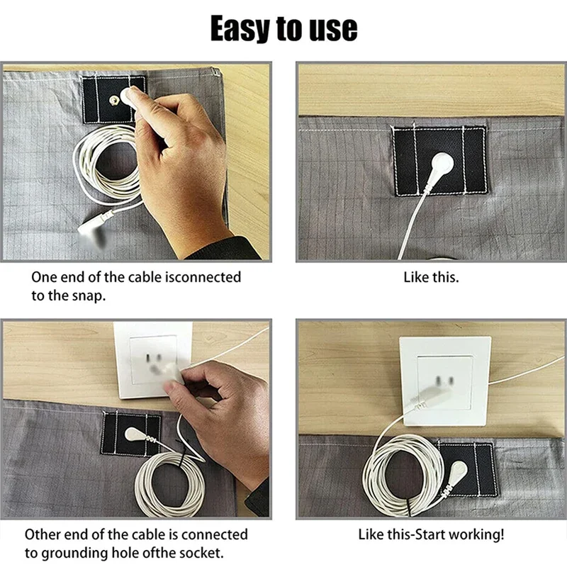 1PCS Earthing Ground Pillow Case For Health & EMF Protection Improves Sleep Conductive Silver Fiber Cotton 95% Pillowcase