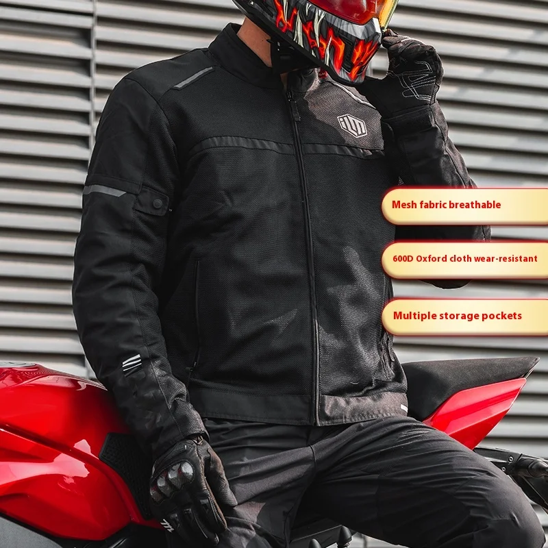 

Motorcycle Jacket Men'S And Women'S Mesh Ce Fall Resistant Vintage Motorcycle Racing Wear, Suitable For Off-Road Commuting