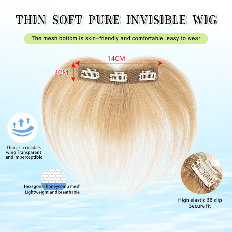 25 cm 3 clips 100% echt haar 613 3D pony Vergroot het haarvolume Dames Natuurlijk voorhoofd Whitening Haarverbetering Hoofdgordijn