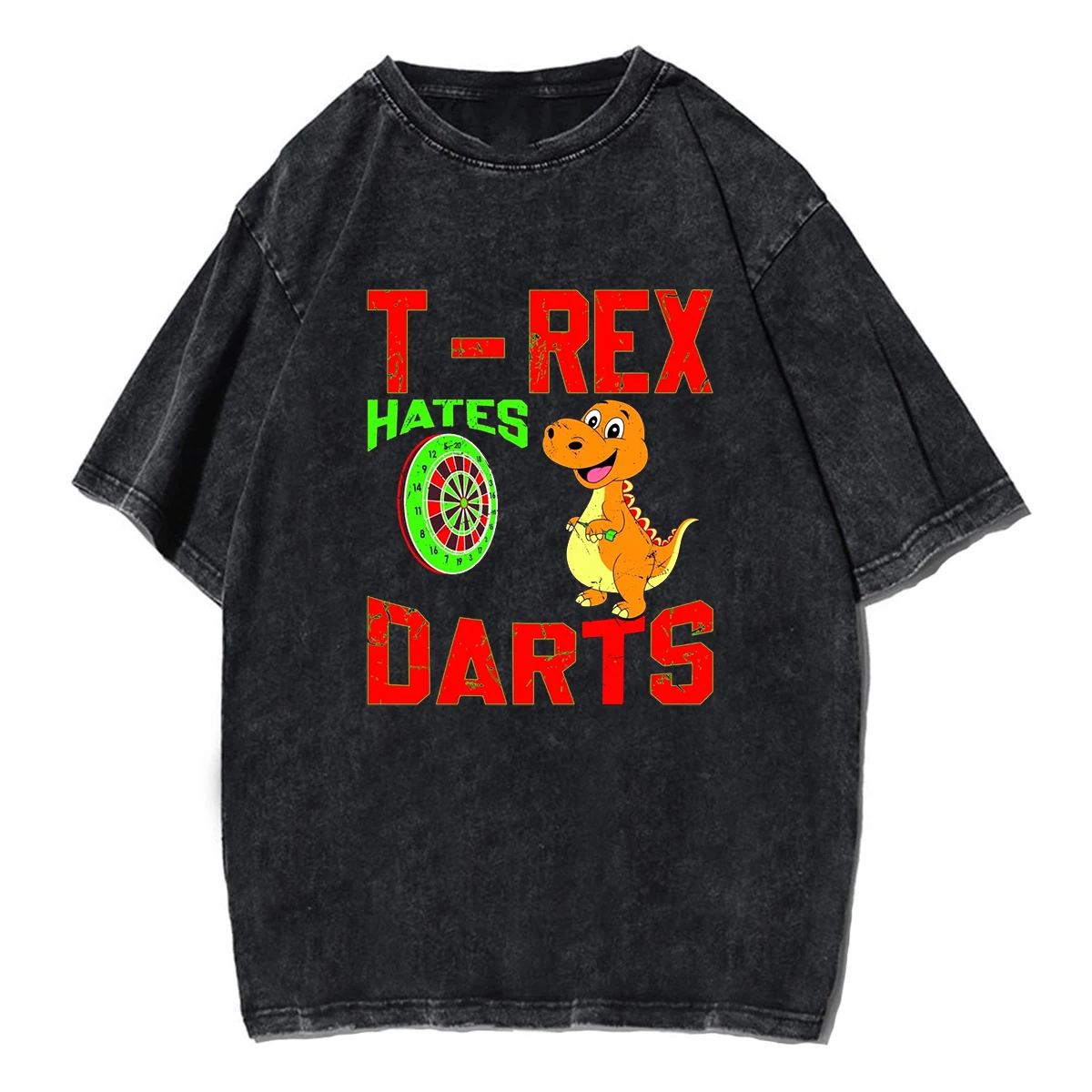 Novel T-Rex Hates Darts Dinosaur Oversize T Shirt Men Women Y2K Cotton Tshirt Unisex Four Seasons T-shirt Clothing Top Tee