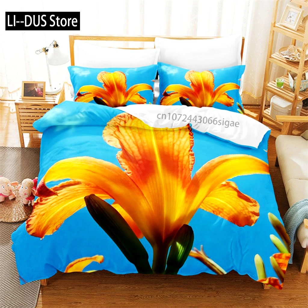 

Yellow Flowers Queen Bedding Set Duvet Cover Set Bedding Digital Printing King Size Duvet Cover Sets Bedding Set