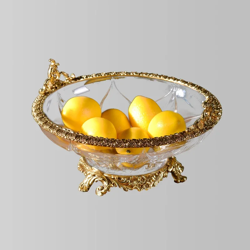 New design European style exquisite luxury decorative fruit bowl crystal glass fruit, home decoration hotel wedding