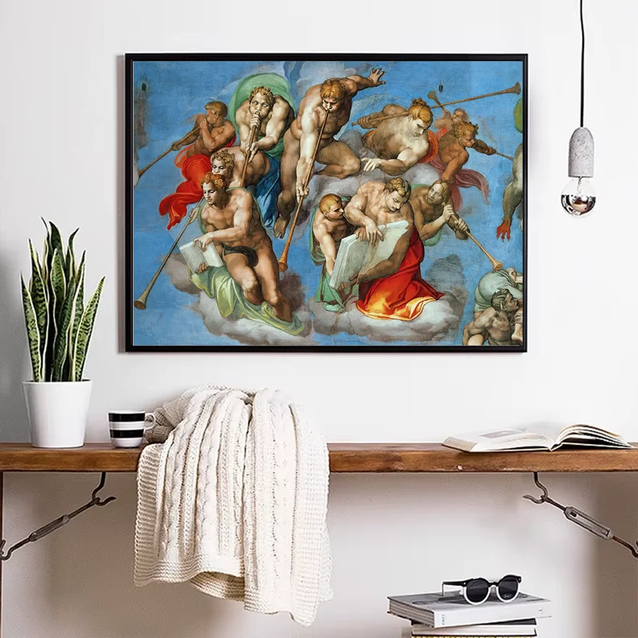 Classic Renaissance Oil Painting Canvas Print Michelangelo Sistine Chapel Wall Art Picture Poster Home Living Room