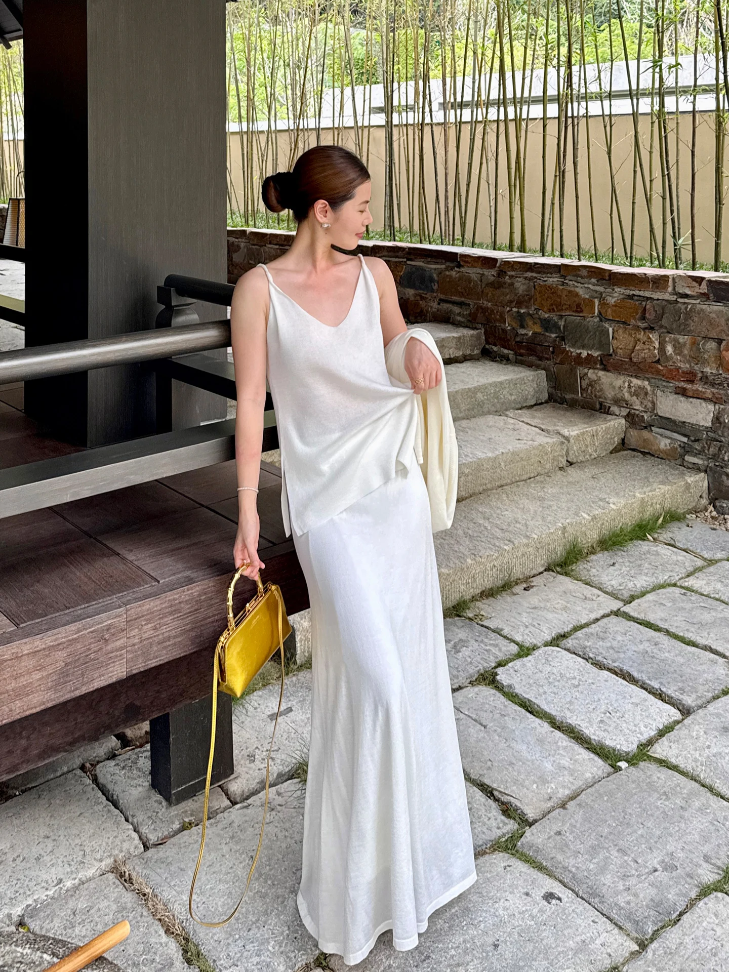 

CML, свободный дышащий коврик, легкая шелковая шерстяная трикотажная юбка, комплект Ele Faion, женский ансамбль, лето 2025 г.