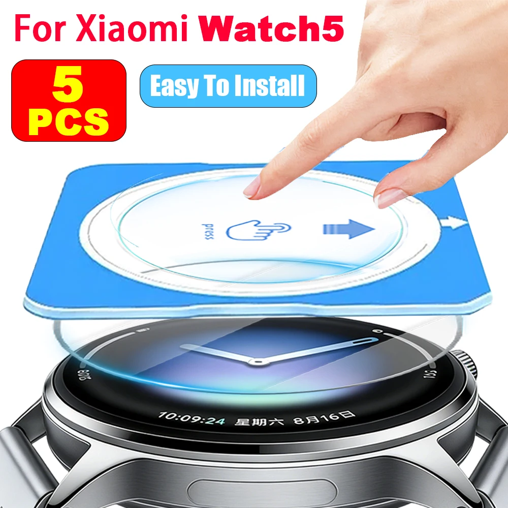 1-5Pcs Screen Protectors for Xiaomi Watch 5 Easy Installation Tempered Glass Protection Clear HD Anti-Scratch Protective Films