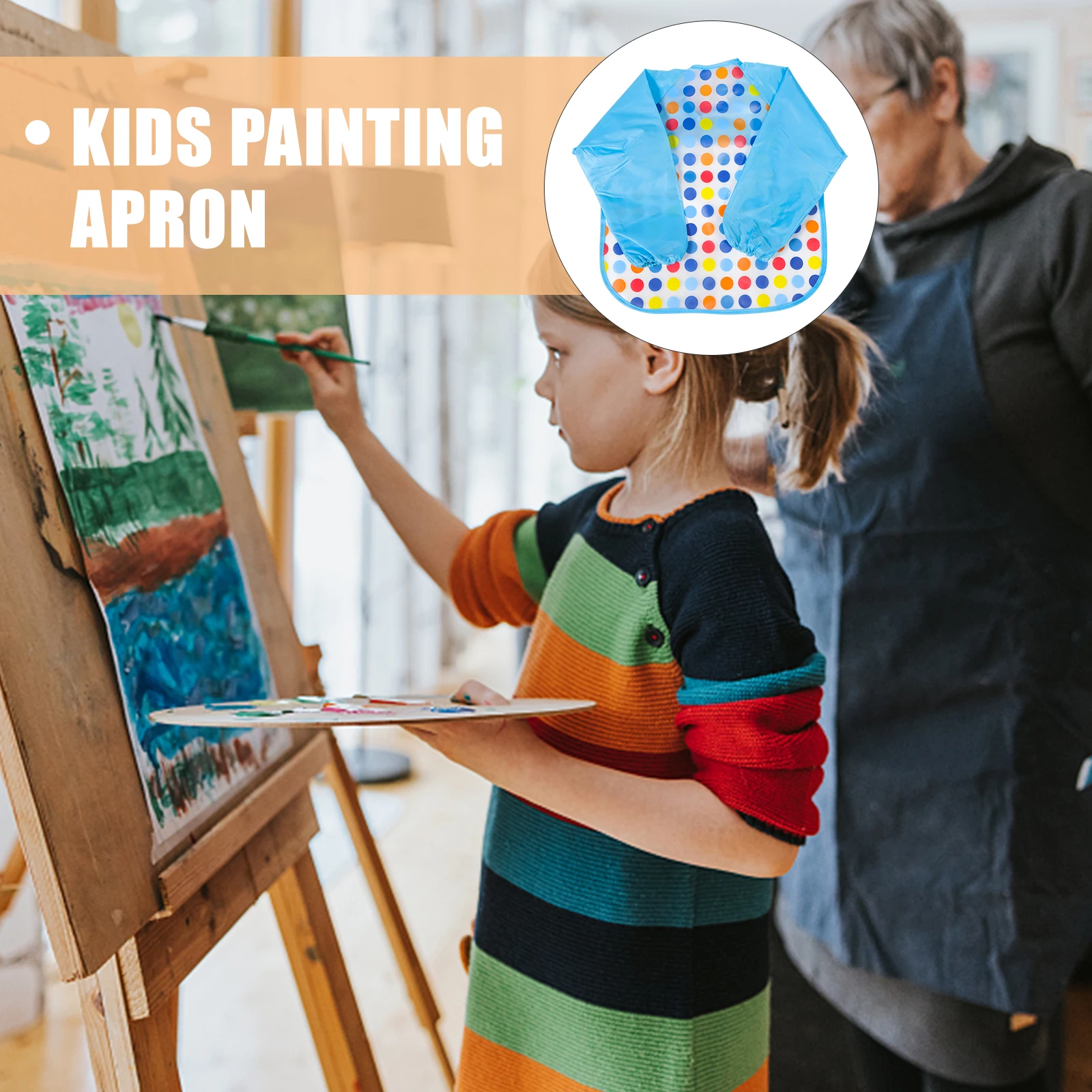 

Adjustable Kids Waterproof Apron for Painting Drawing Crafts Reusable Toddler Art Smock with Colorful Patterns Comfortable Fit