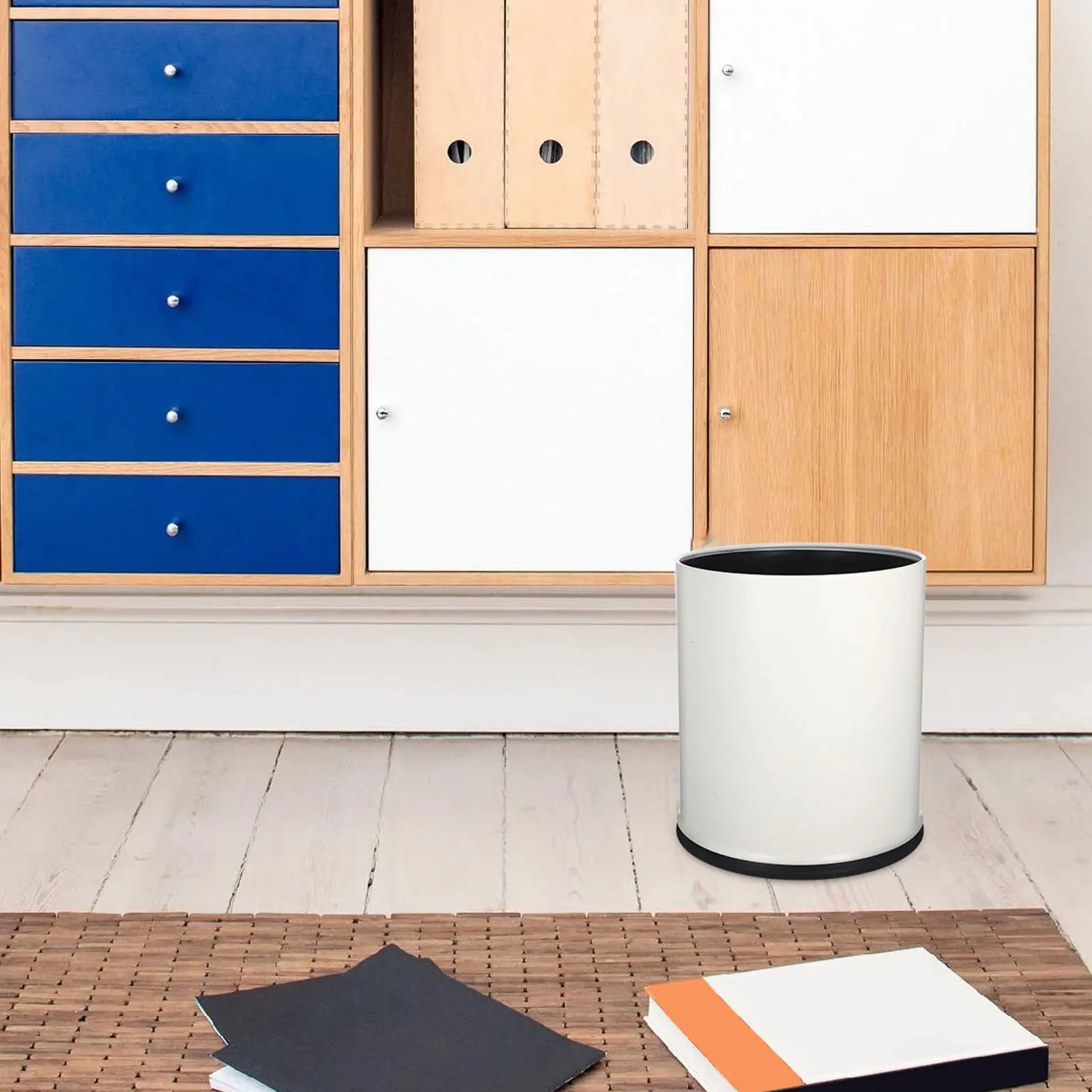 

Double Layer Trash Can Round Plastic Waste Bin for Kitchen Home Office Stylish Easy Clean Modern Garbage Holder