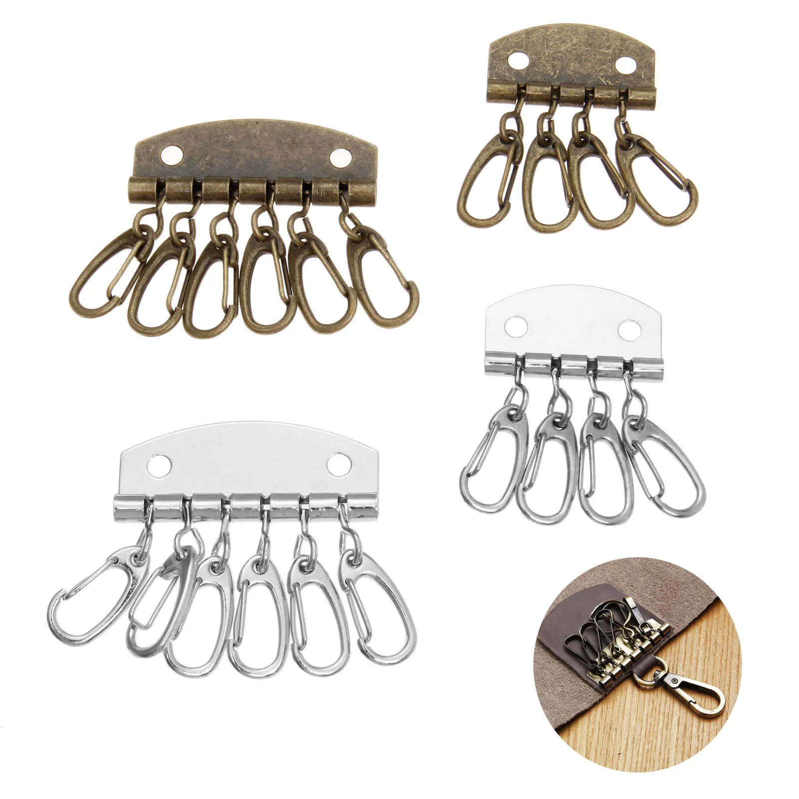 Metal DIY Key Holders Leather Craft DIY Pure Brass Key Row Rivet Hook Patchwork Sewing DIY Key Holders Leather Bag Accessories