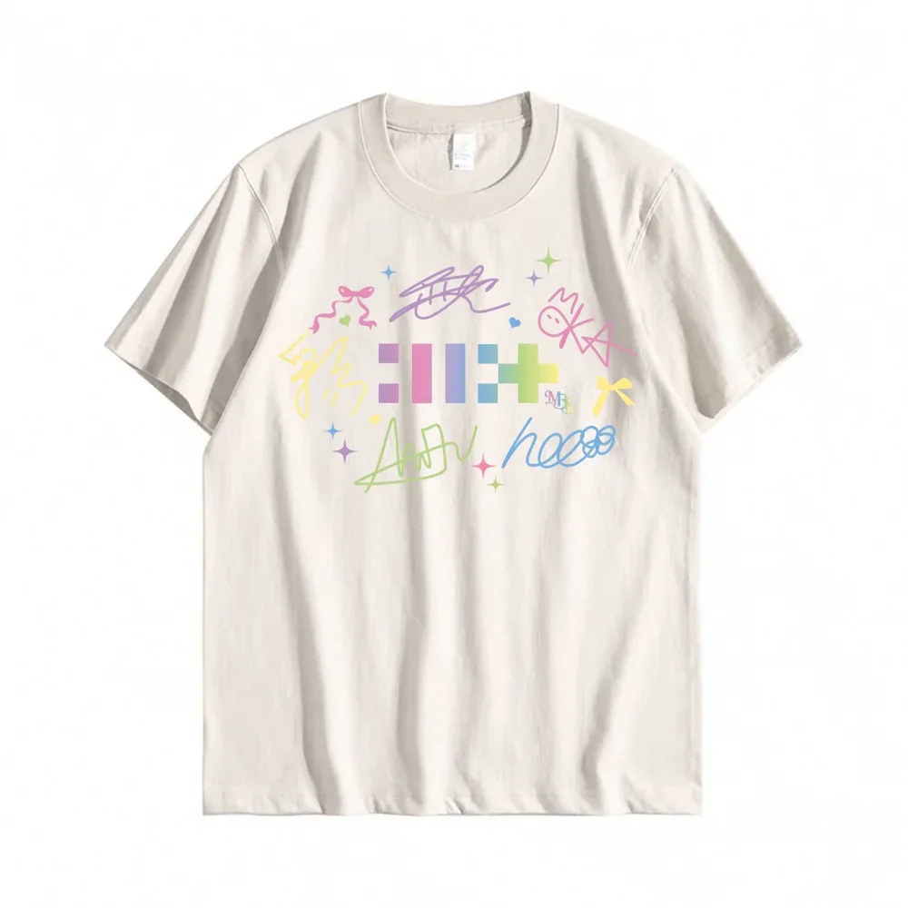 ILLIT تي شيرت عالي الجودة مطبوع تي شيرت فاسق كم تي شيرت صيفي للرجال كاجوال قوطي للجنسين ملابس الشارع الشهير Harajuku #3