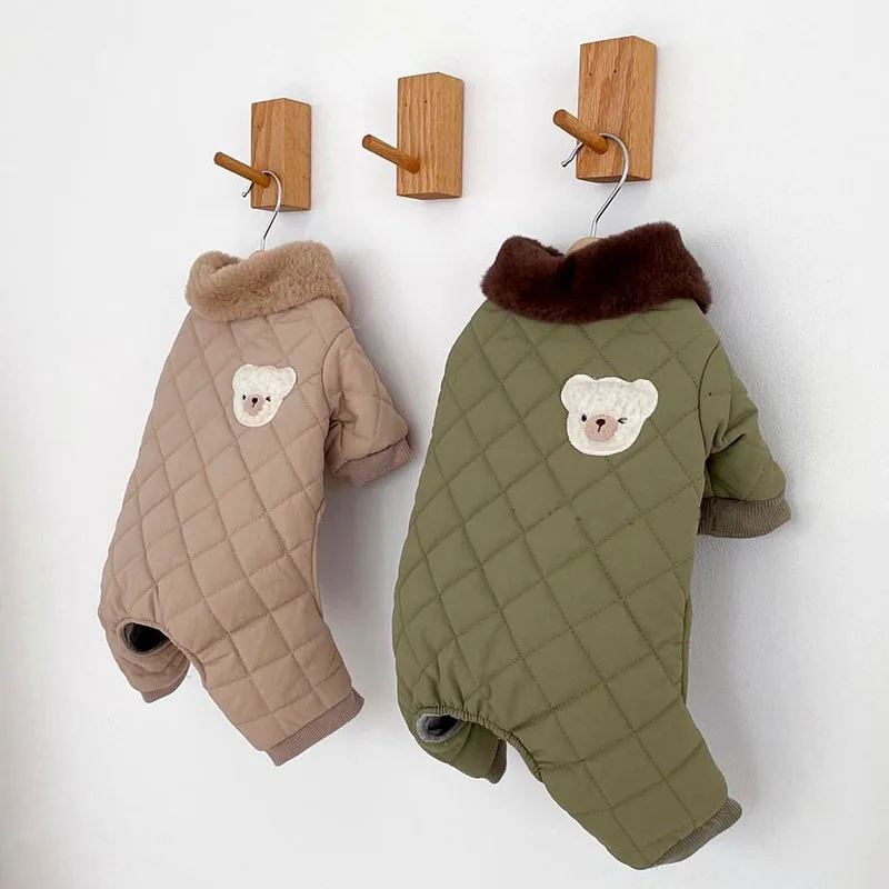 Thick Dog Jumpsuit Winter Pet Outfit Warm Costumes XL Poodle Bichon Coat York Schnauzer Fashion Suit Small Dogs Overalls Clothes