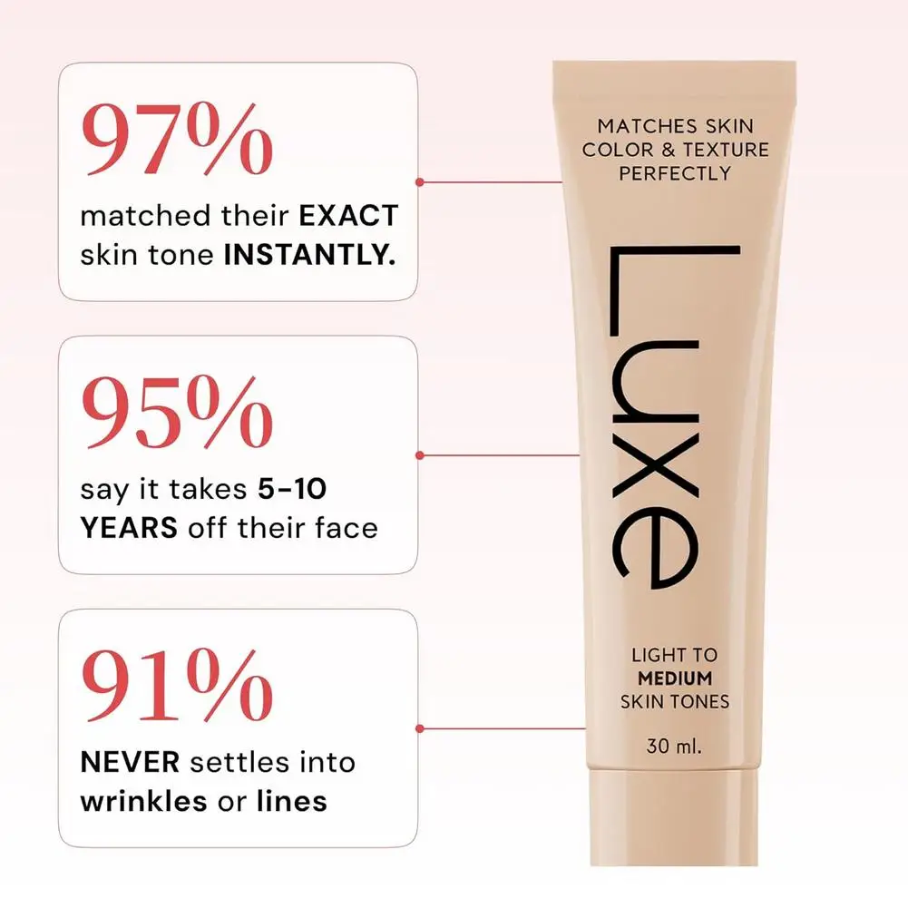 30ml Original Brand Luxe Research Color Changing Foundation High-end Full Coverage Liquid Foundation Matches Skin Color Texture
