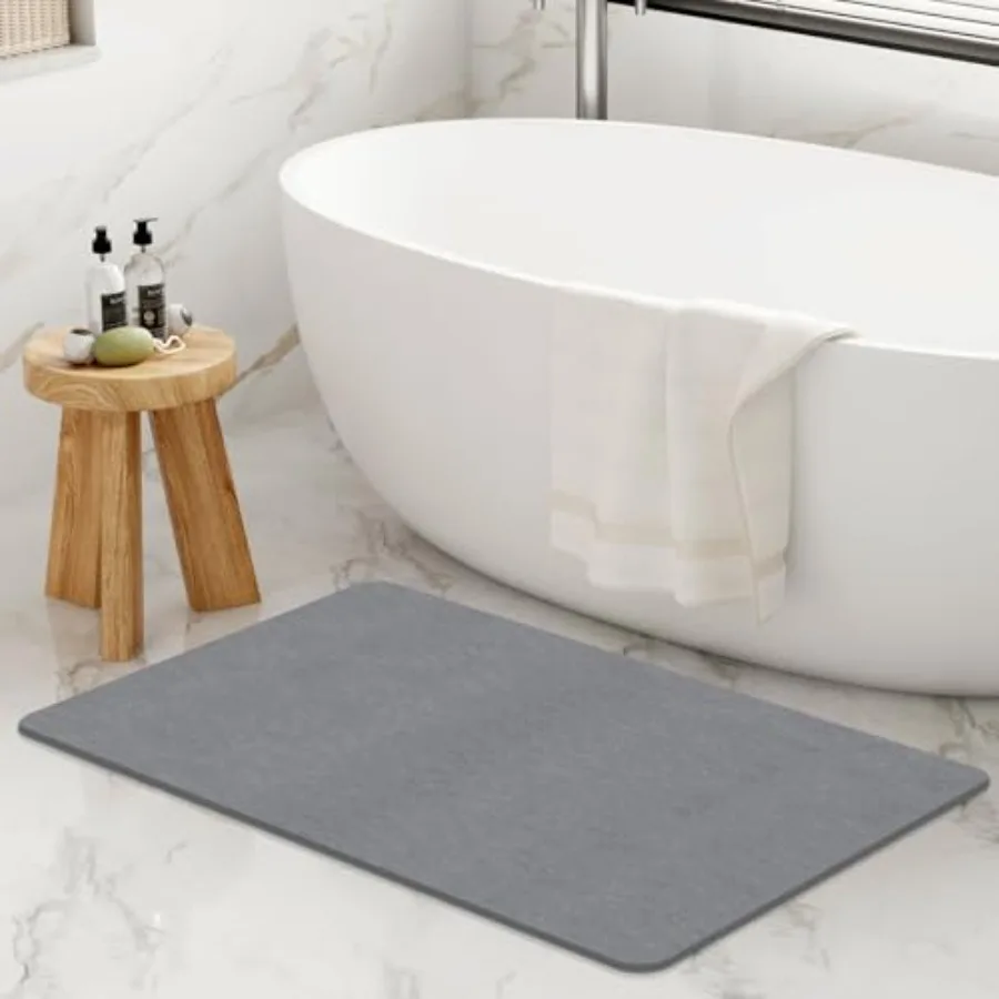 

Extra Large Stone Bath Mat 3''x0'' Non-Slip Diatomaceous Earth Stone Bath Mat Super Absorbent Quick Drying for Bathroom Easy to