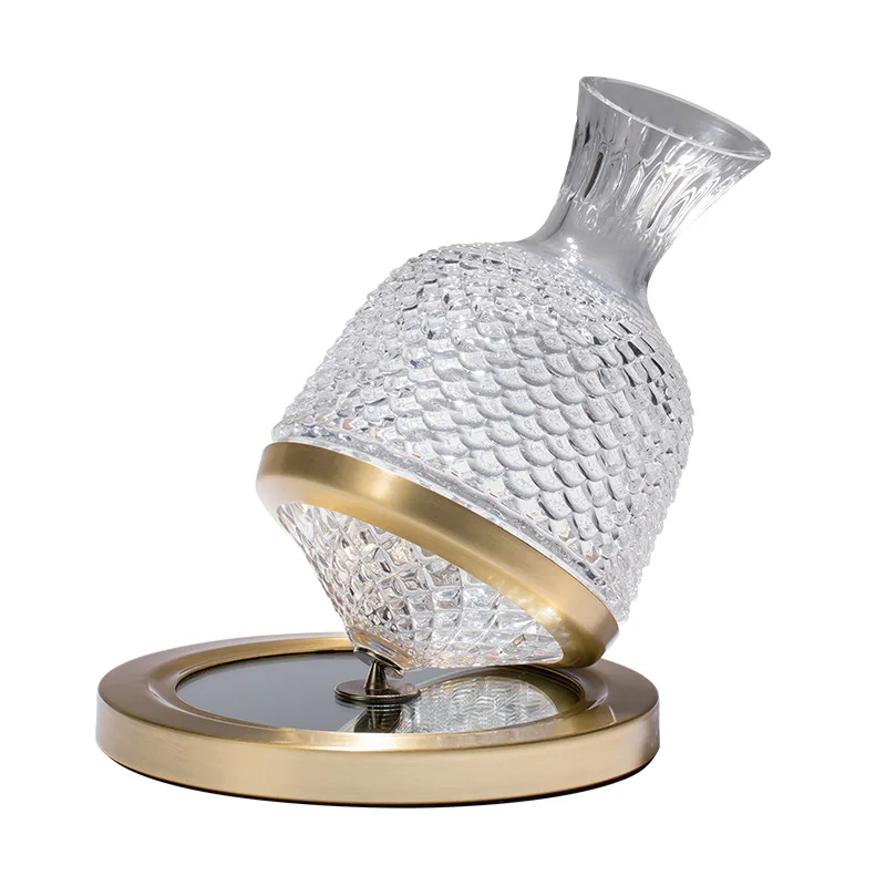 

High-end rotating tumbler light luxury crystal glass luxury wine set decanter
