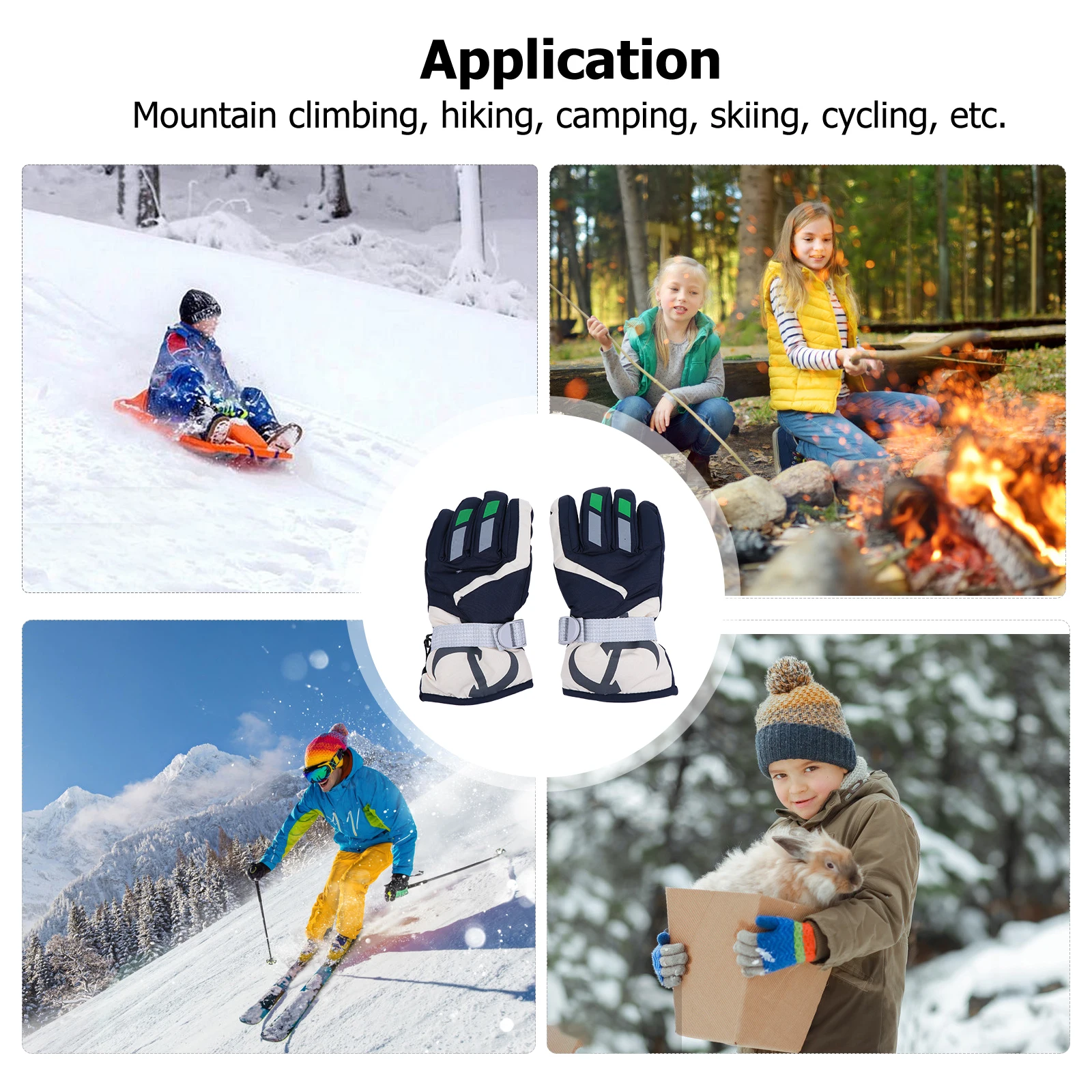 

Ski Gloves Kids' Bike Small Winter The Snow Waterproof Skiing Fabric Sports Work Youth Atv