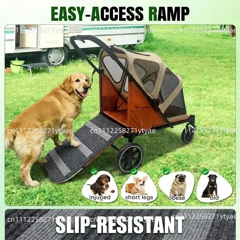 Suitable for The 600d Model 4-Wheel Deluxe Foldable Large Pet Stroller