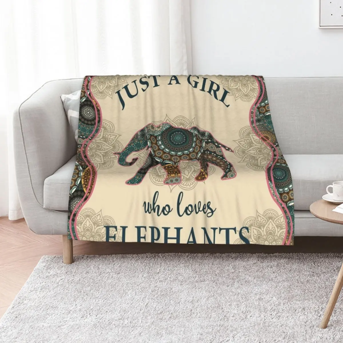 

Just A Girl Who Loves Elephants Mandala Throw Blanket Thermal Luxury Brand christmas decoration Soft Beds Blankets