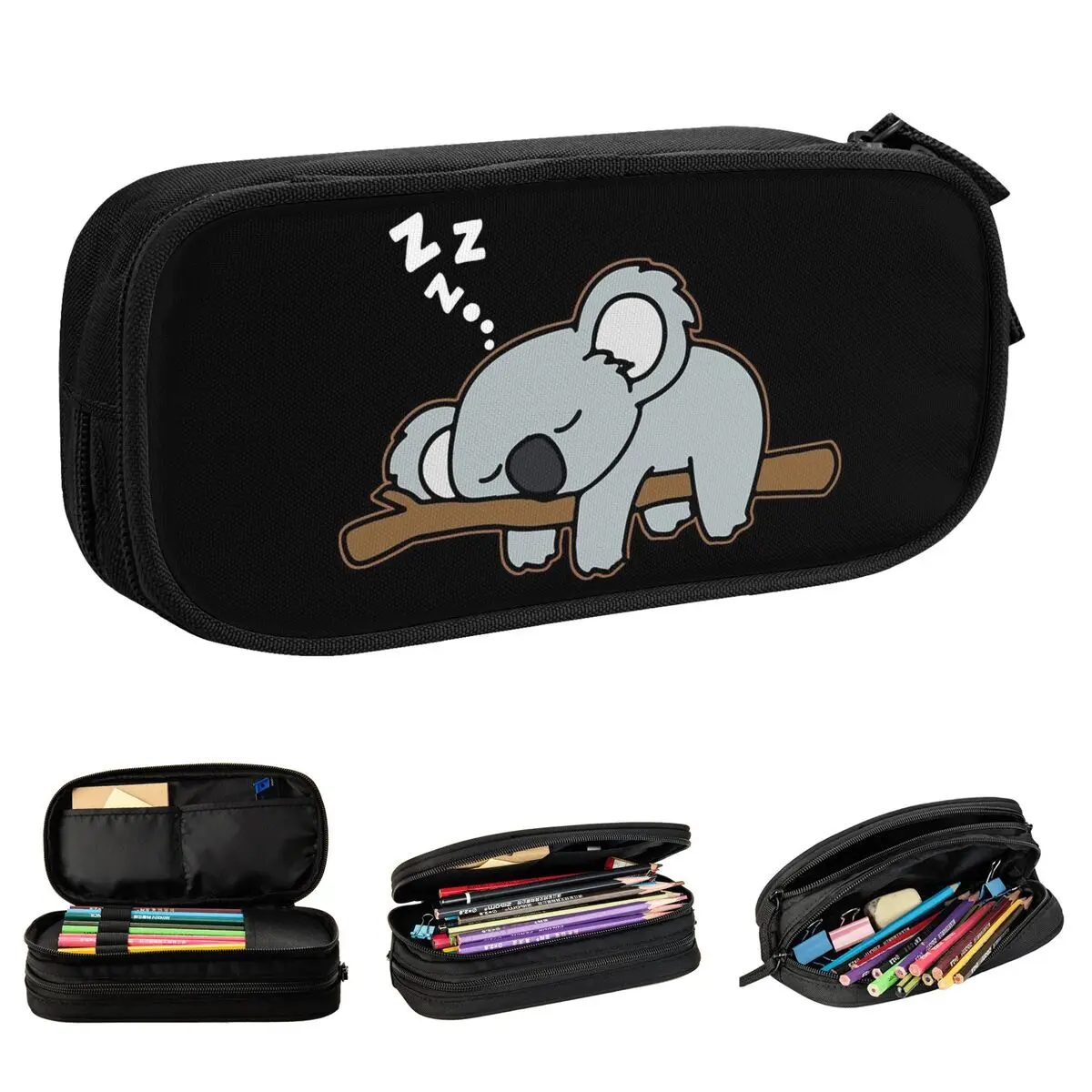 preguicoso animal urso koala cochiling lapis case adoravel kawaii caneta bolsas menina menino grande capacidade material escolar presentes lapis bolsa 01