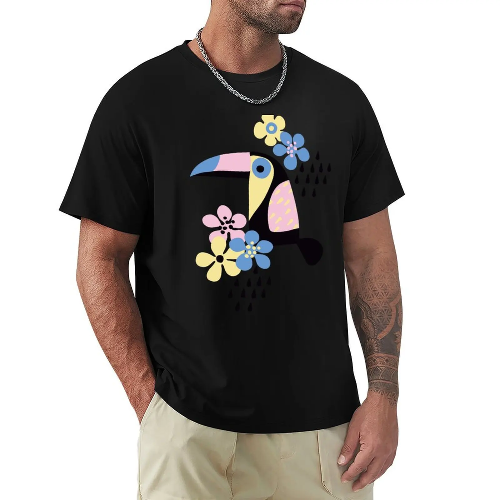 Tropical summer T-Shirt t shirt men 100% cotton luxury brand T-Shirt