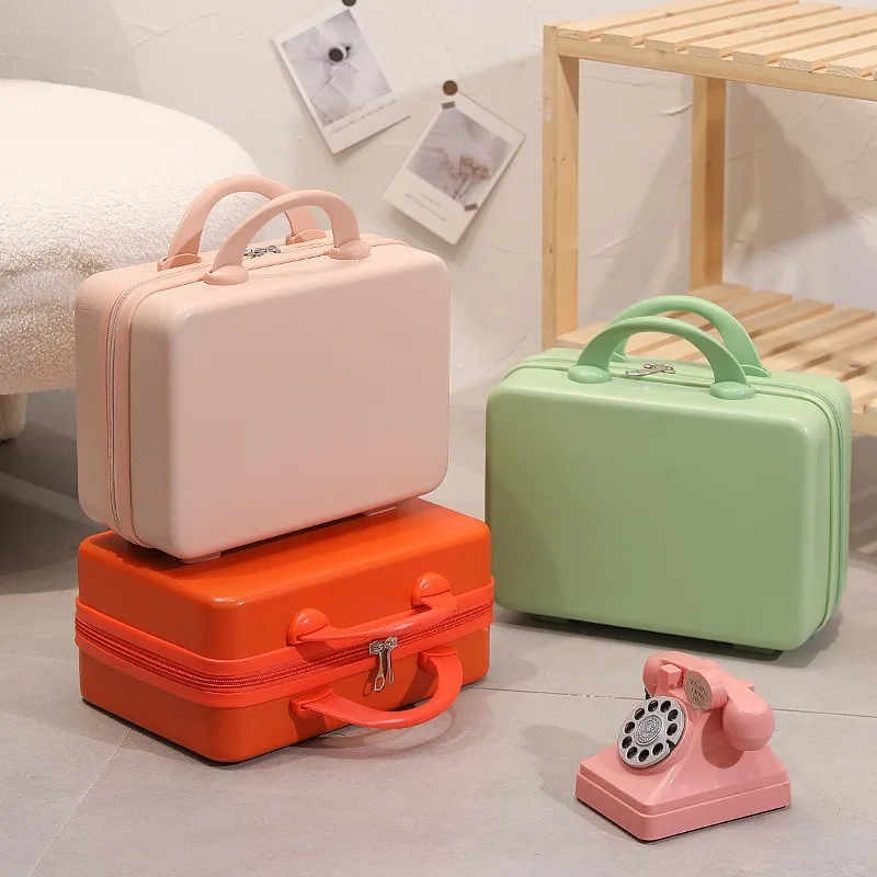 

14 Inch ABS Handheld Suitcase Waterproof Cosmetic Case Portable Travel Makeup Storage Box Multicolor Luggage for Daily Use