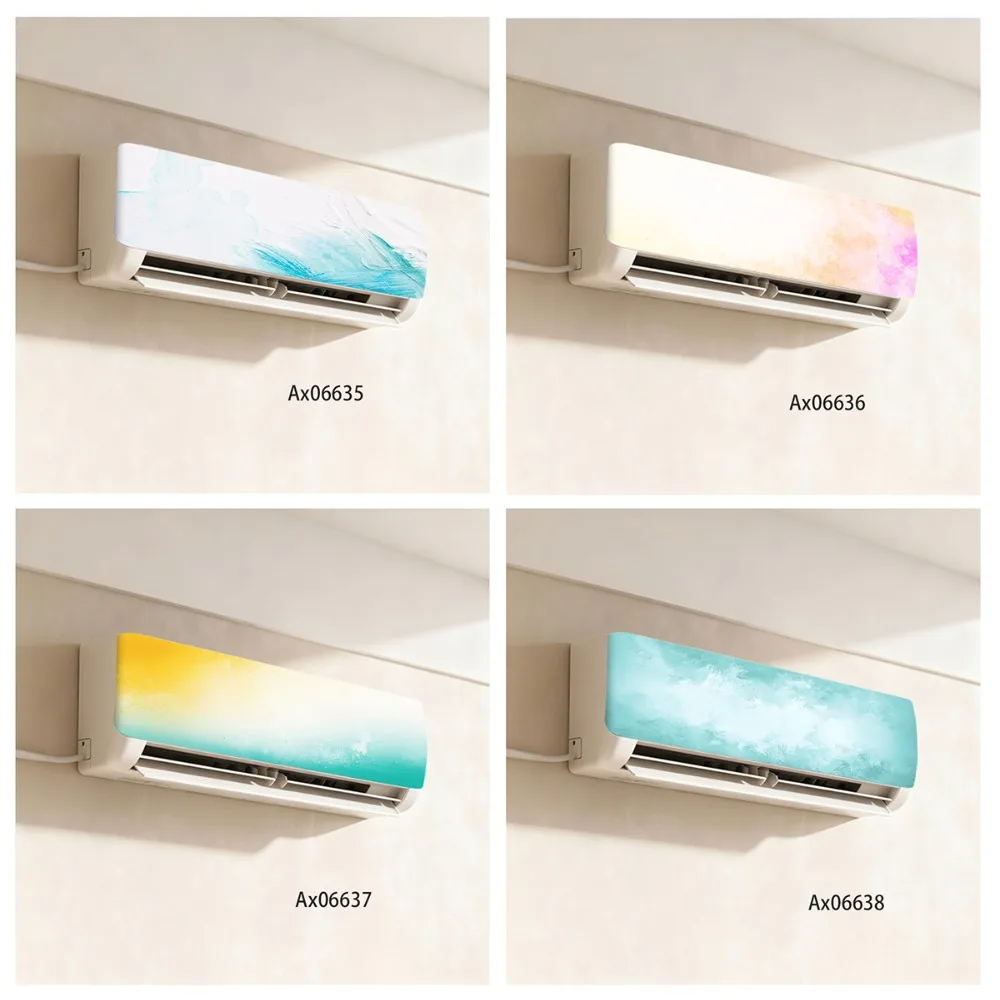 Macaron Pastel Gradient Pure Watercolor Self Adhesive Air Conditioner Sticker for Wall Decals Home Ornamental Decoration