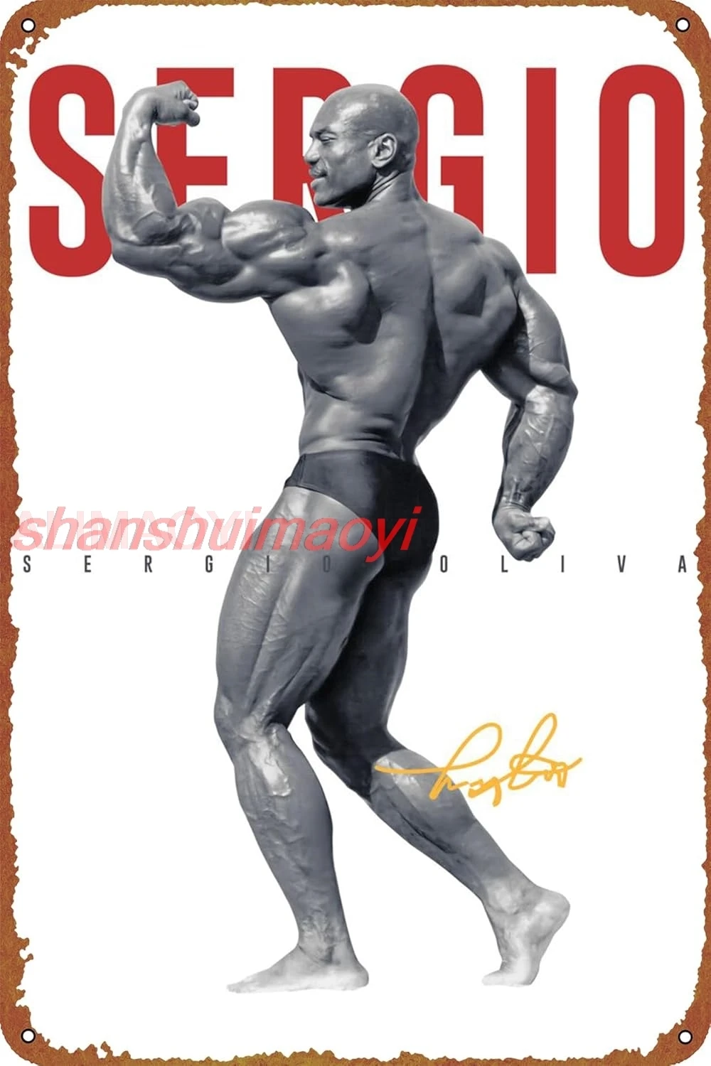 Sergio Oliva Bodybuilder Tin Sign Retro Metal Movie Poster Art Wall Home Decor 8x12 Inches LL