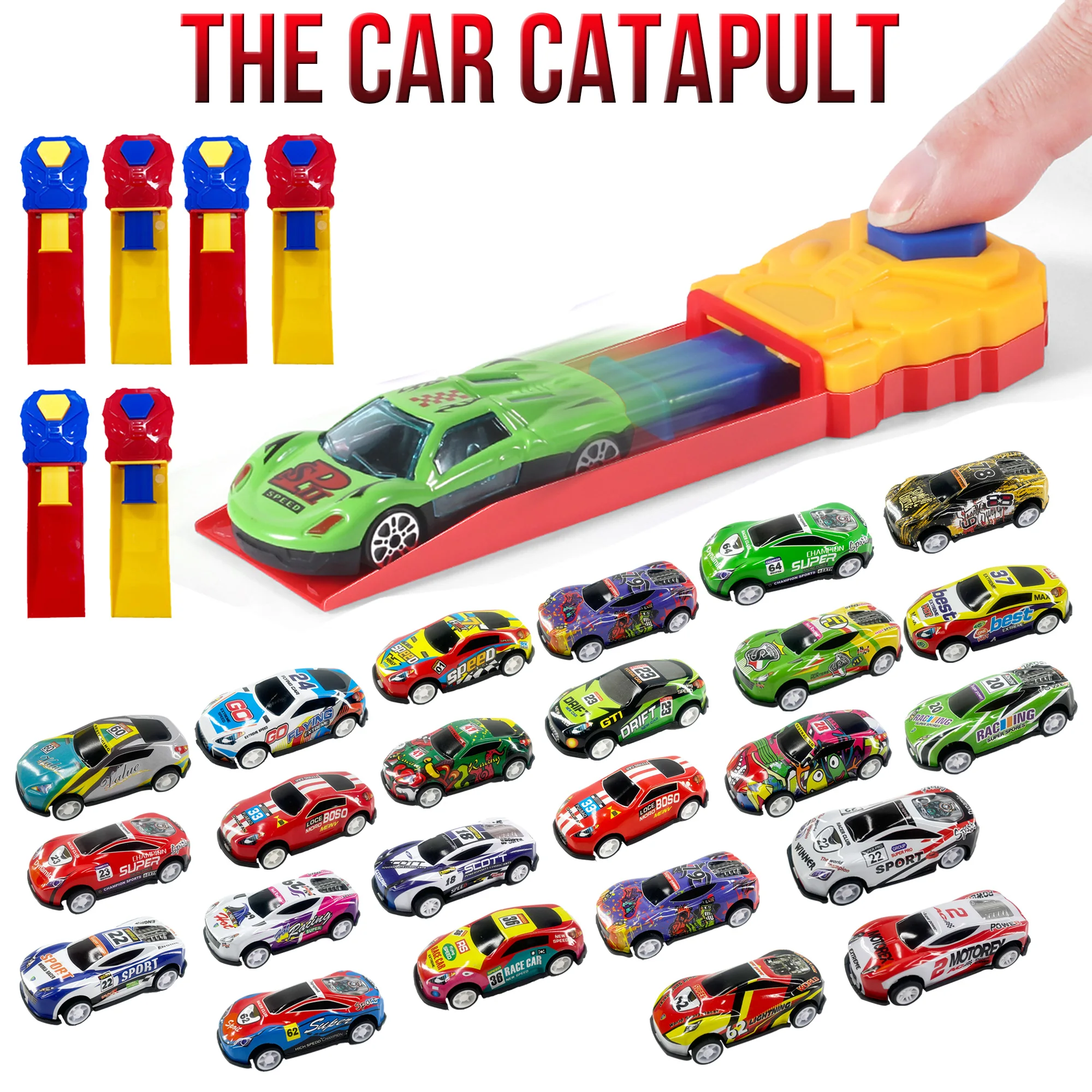 

A fun set of catapult toy cars, equipped with toy cars that do not require batteries, suitable as gifts for boys and girls