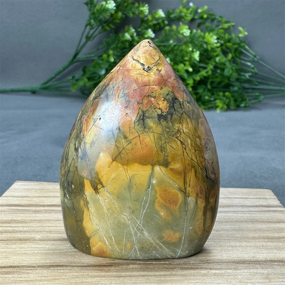Natural Stone Red Turquoise Free Form Torch Cream Color Reiki Healing Energy Meditation Spiritual Prayer Witchcraft Home Decor