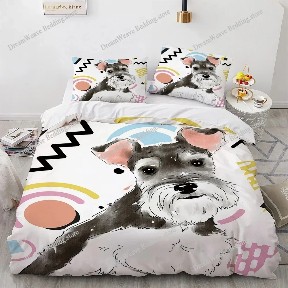 3D Bedding Set Cat Dog Print Comforter Duvet Cover Lifelike Bedclothes with Pillowcase Bed Set Home Decor Kids Gift963