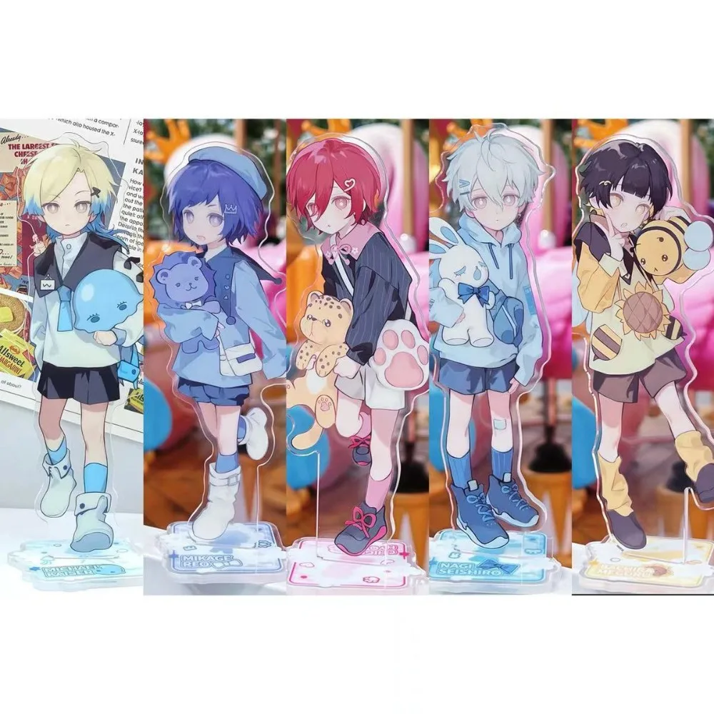 Figura acrílica con cerradura azul, Chigiri Hyoma Bachira Meguru, periféricos de Anime, adorno de escritorio delicado y bonito de alta definición