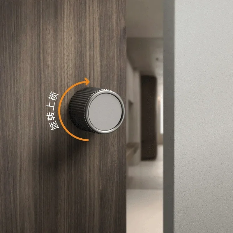 Single-sided invisible door lock Italian minimalist, unilateral lock White background wall lift flat open ball lock