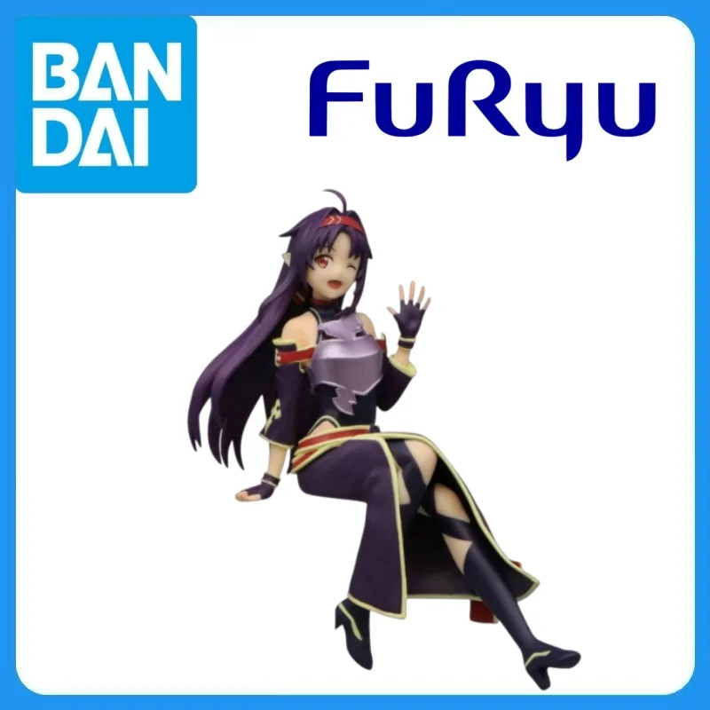 En stock: Figura original FuRyu Sword Art Online II Yuuki Noodle Stopper, kit de garaje de figura de anime, juguetes de modelo de dibujos animados de anime.