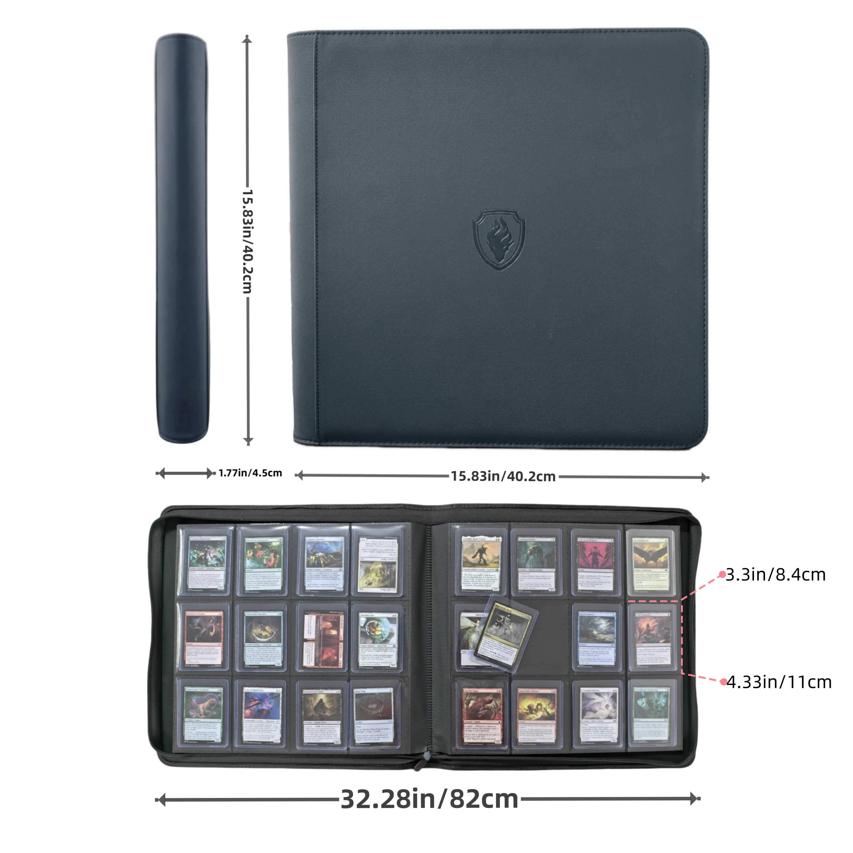 Holds 384 Toploaders | 12-Pocket | Ringless Double-Sided Pockets | Premium Top Loader Binder for Trading Cards