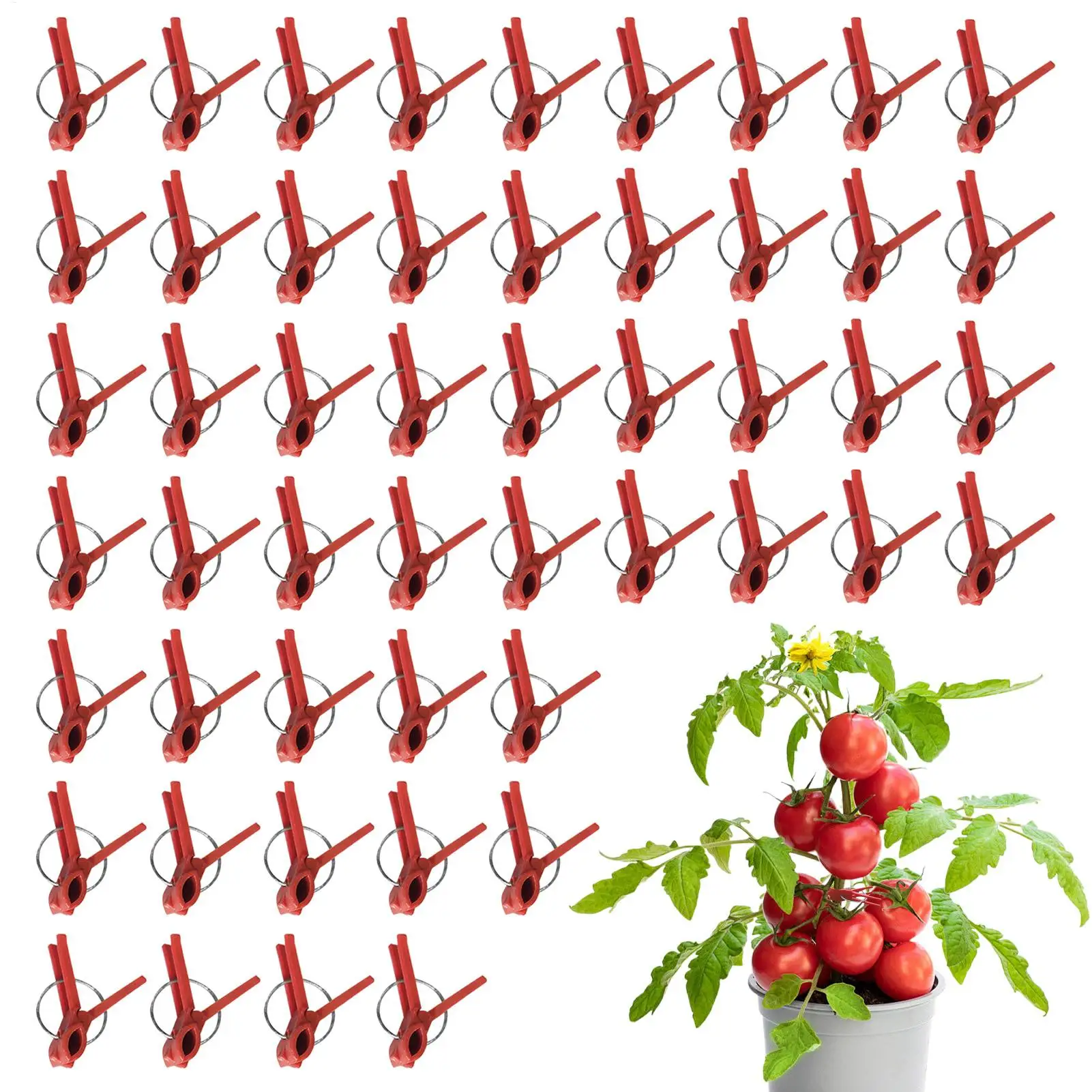 50Pcs/set Vegetable Grafting Clips Plastic Tomato Seedling Grafting Clip Gardening Tool For Vegetables Watermelon