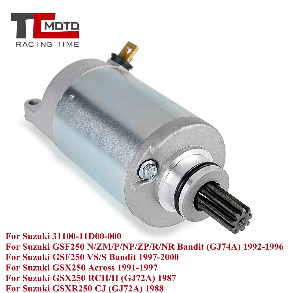 Starter Starting Motor for Suzuki GSF 250 N/ZM/P/NP/ZP/R/NR Bandit GJ74A 1992-1996 GSF250 VS/S Bandit 1997-2000 31100-11D00-000