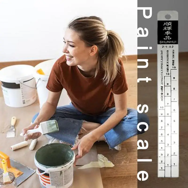Standard Steel Paint Mixing Ruler, Escala Ratio, Pintura Ferramenta de Mistura para SUVs, RVs, Sedans e Mini Carros