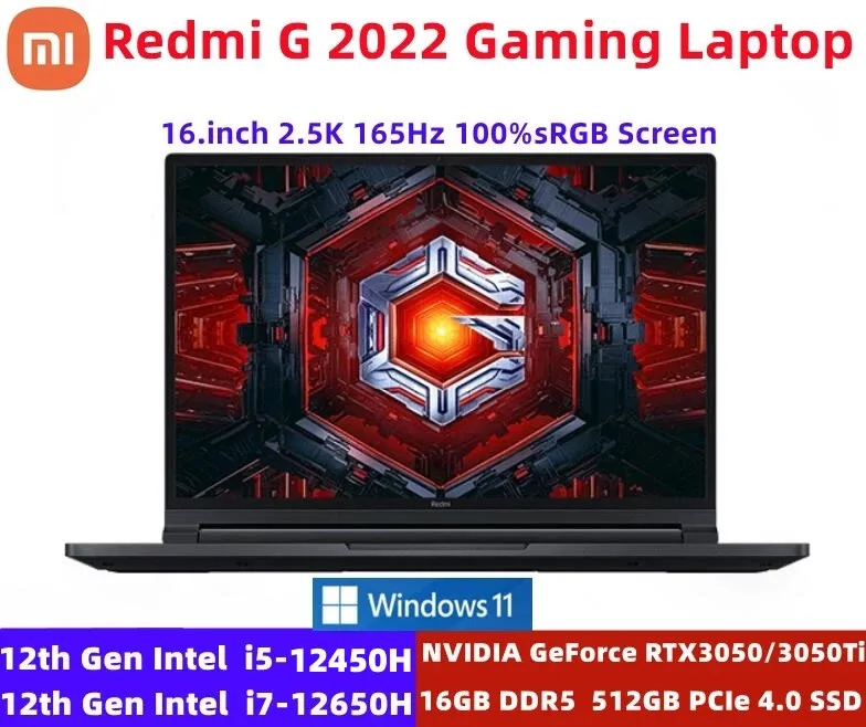 New Xiaomi Redmi G Gaming Laptop 2022 Intel Core i7-12650H / I5-12450H RTX 3050 Ti / RTX 3050 GPU 16