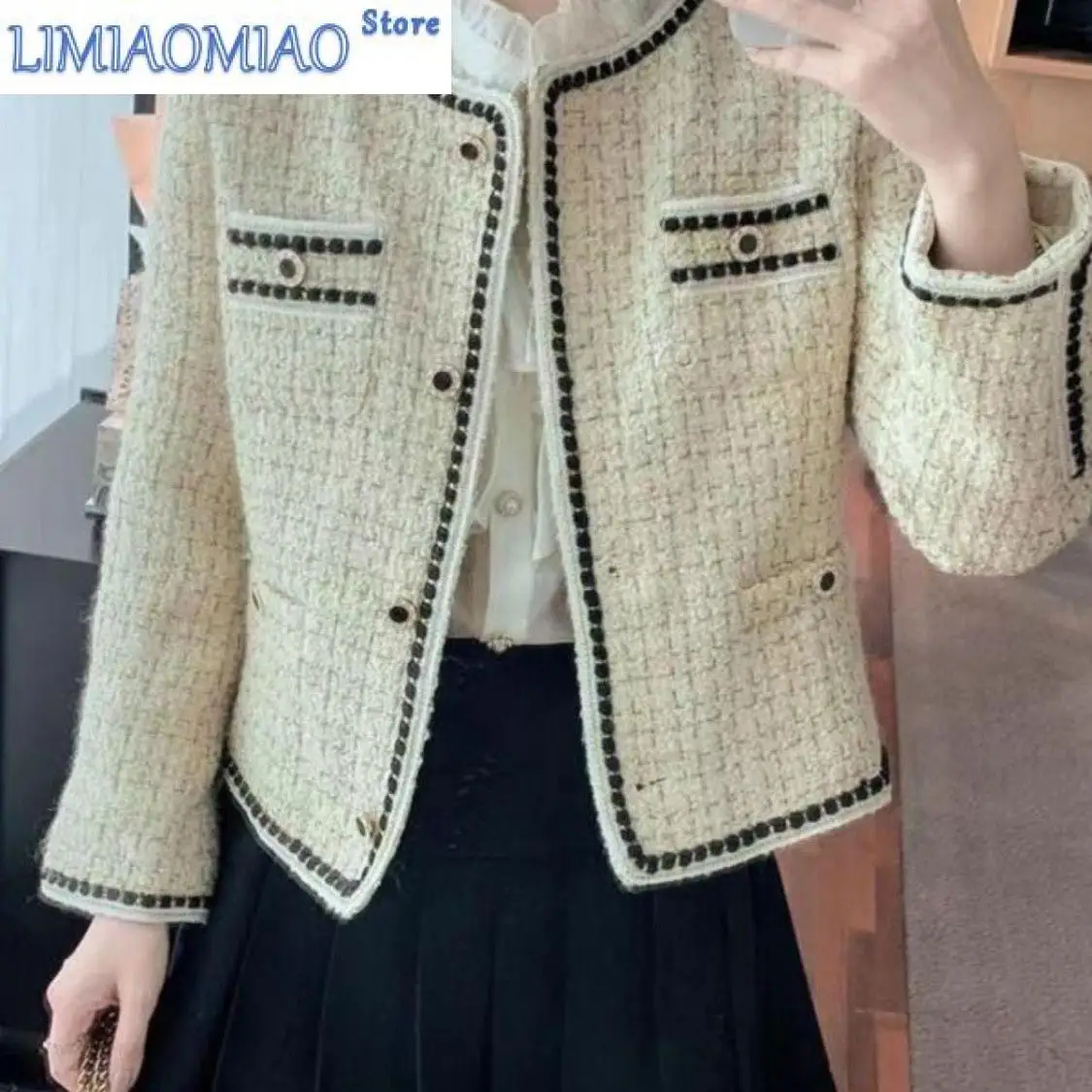 Tweed Fragrant Jacket Short Style New Celebrity Design Niche Versatile Cardigan Top