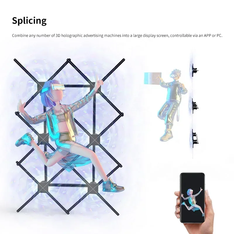 Hot SalesBuilt In Total Solution 3D Fan Holograma Ventilador Holographic Hologram Advertising Led Fan Display 3D Hologram Fan