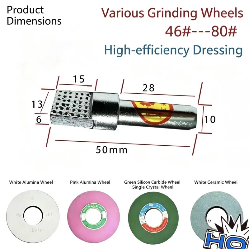1PC Square Head Diamond Grinding Wheel Dresser Woodworking Dressing Pen Grinder Truing Deburring Repair Tool