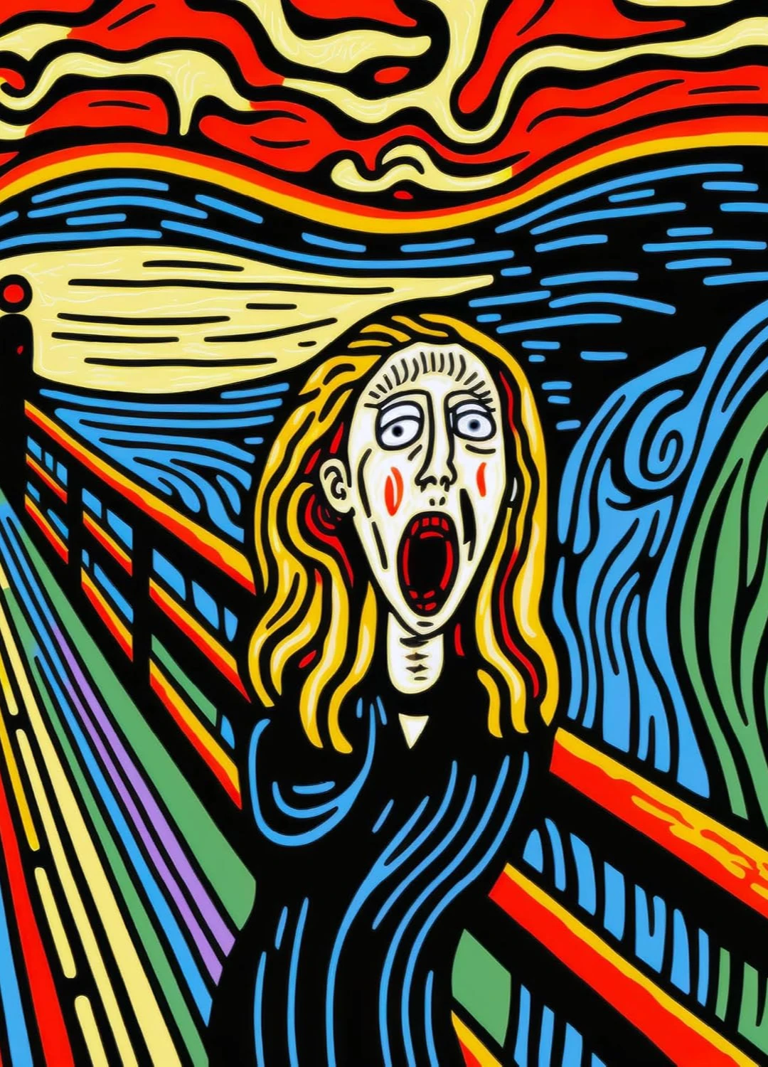 

Echoes of Anguish 300/500/1000 Piece Jigsaw Puzzle Adults Artistic Expressionism Cardboard Puzzle Challenge Vibrant Masterpiece