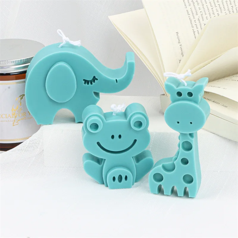 Giraffe Silicone Candle Mold Animal Modeling Elephant DIY Candle Plaster Silicone Mold Desktop Decoration Cake Chocolate Mold