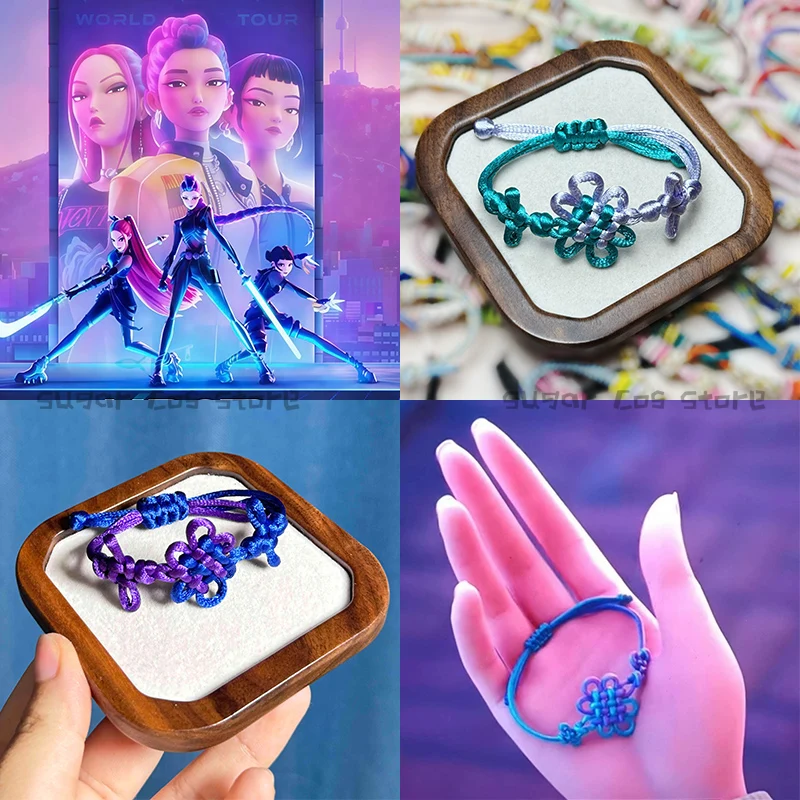 

Anime KPop Demon Hunters Rumi Cosplay Prop Kpop Huntrix Rumi Chain Woven Bracelet Charm Hand Chain For Halloween Party Accessory