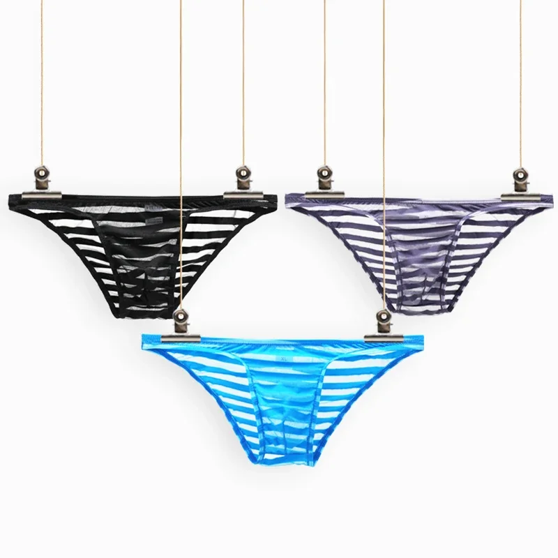 Men's Underwear Low Waist Thin Breathable Mesh Briefs Classic Basics Youth Lingerie